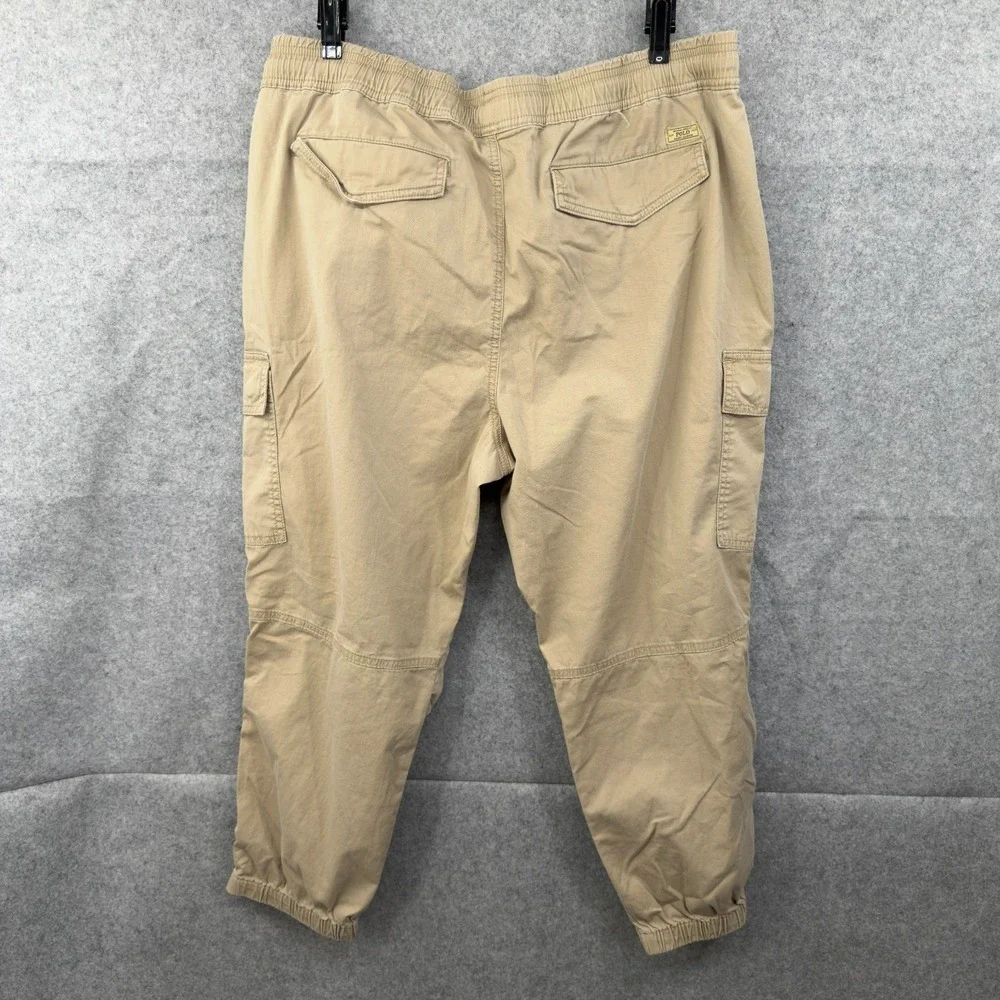 Polo Ralph Lauren Mens Cargo Jogger XL Tan Drawstring Elastic Waist Zip Hem